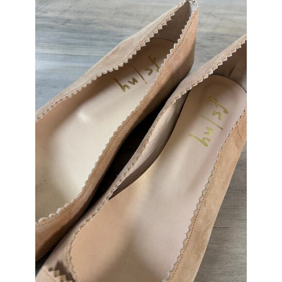 French Sole Halo Make up Suede Ballet Flat Shoes Bow Tan Leather size 9.5 EUC - Picture 8 of 14
